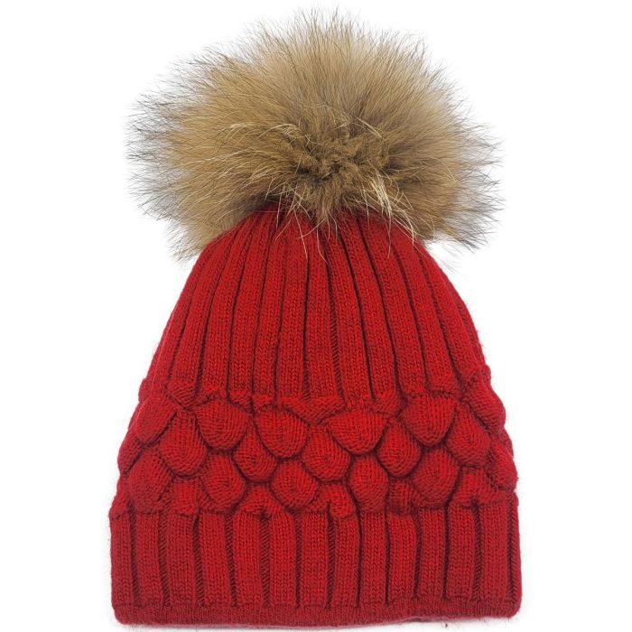 Pineapple Shape Pompom Beanie 