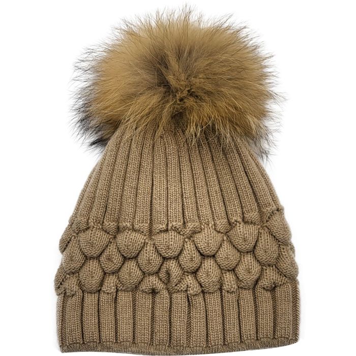 Pineapple Shape Pompom Beanie 