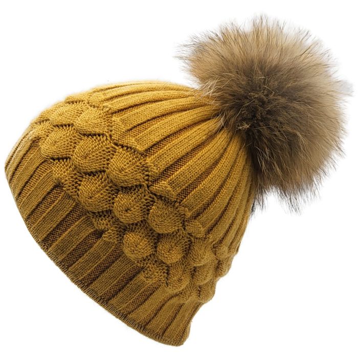 Pineapple Shape Pompom Beanie 