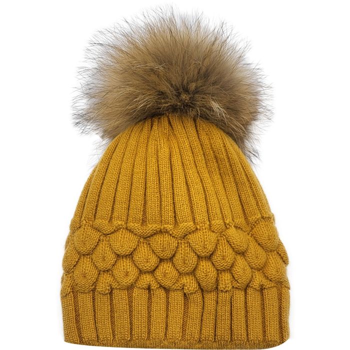 Pineapple Shape Pompom Beanie 