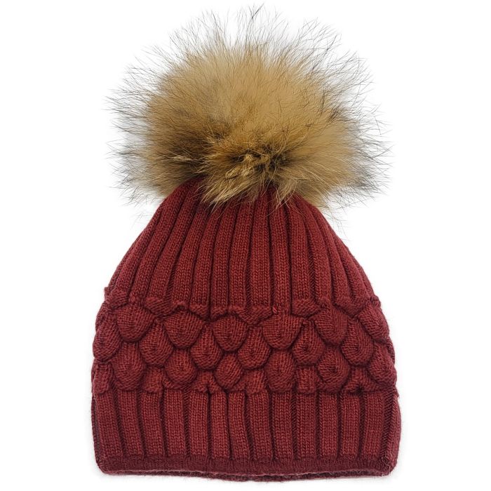 Pineapple Shape Pompom Beanie 