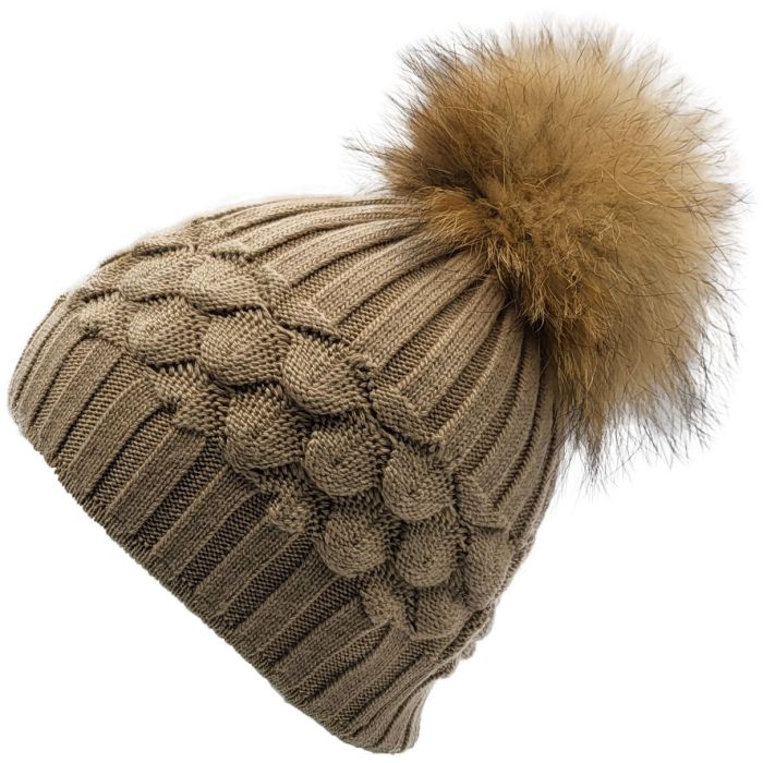 Pineapple Shape Pompom Beanie 