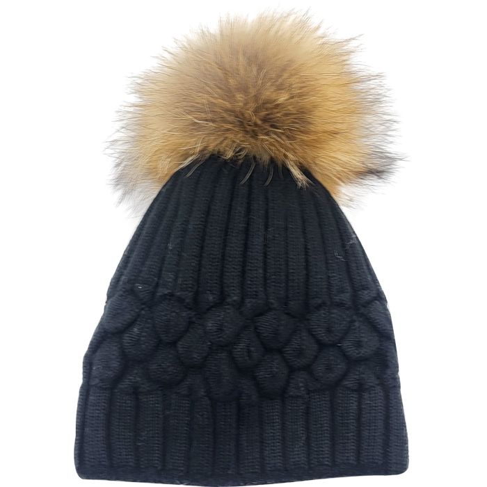 Pineapple Shape Pompom Beanie 