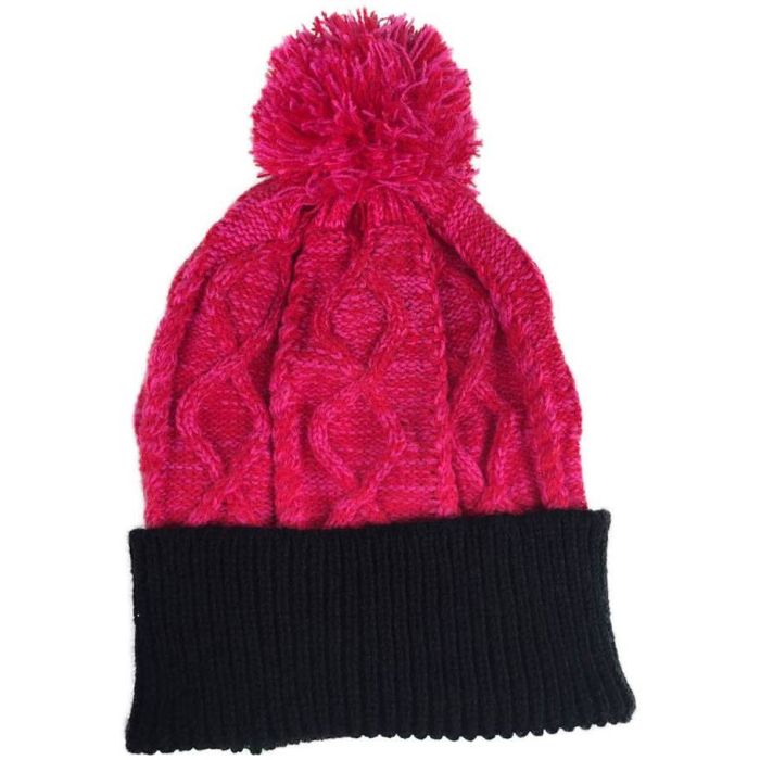 Knitted Beanie With Pompom (12pcs)