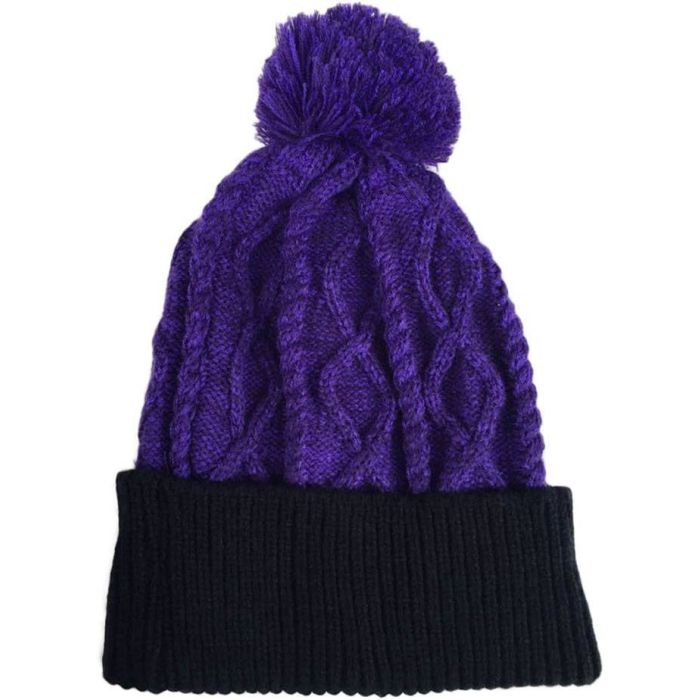 Knitted Beanie With Pompom (12pcs)
