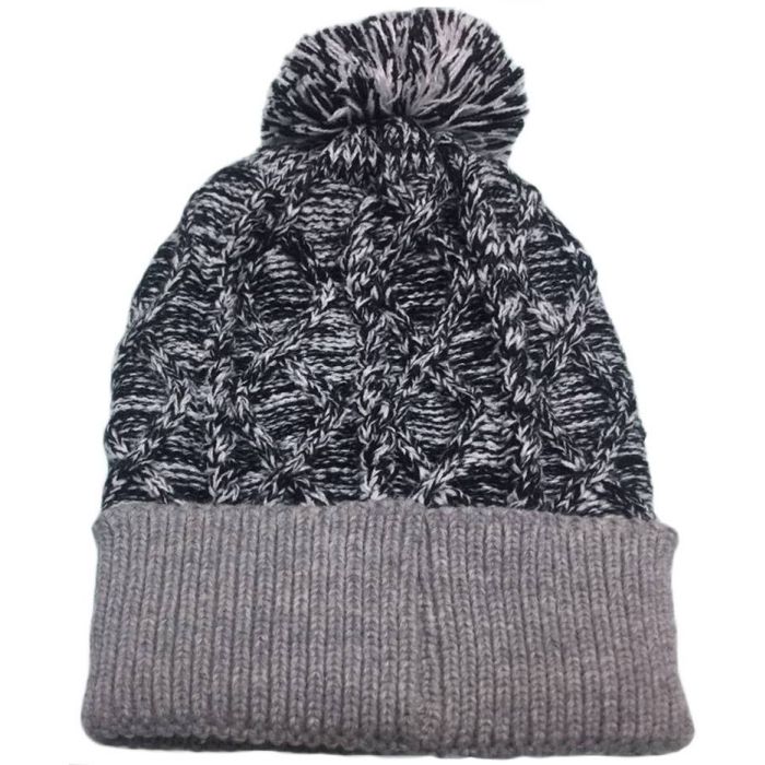 Knitted Beanie With Pompom (12pcs)