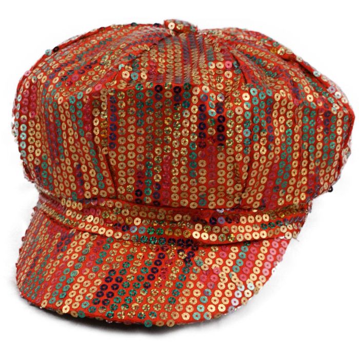Fancy Dress Sequin Newsboy Hat (12pcs)