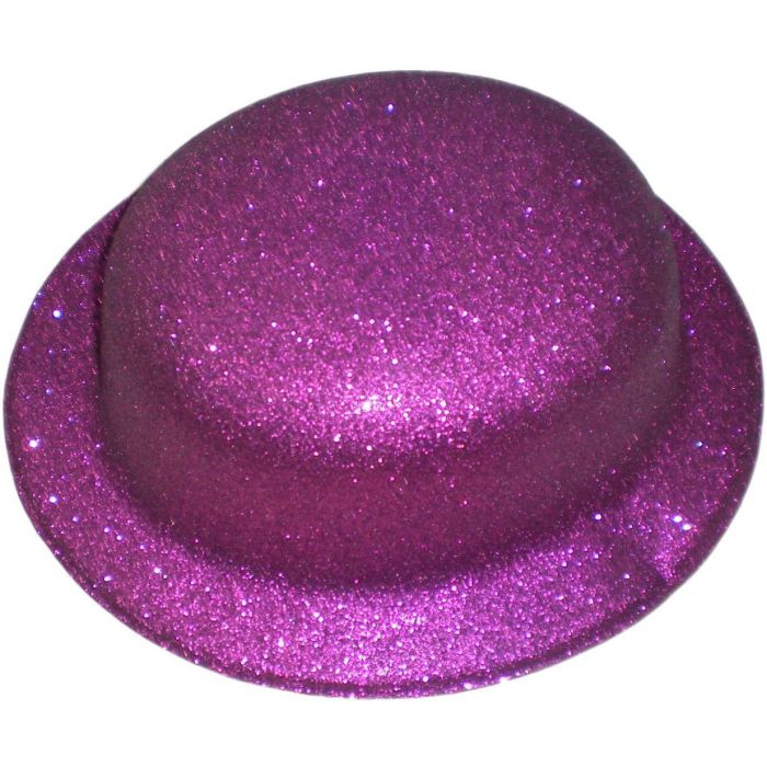Fancy Dress Glitter Bowler Hat (12pcs)