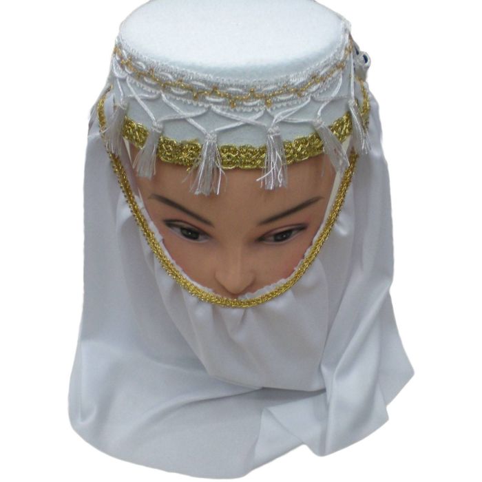 Arabic Dancing Fancy Dress Face Veil Hat (12pcs)