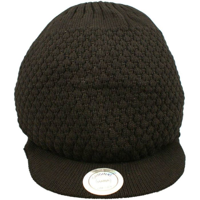 Black Medium Knitted Peaked Rasta Hat (12pcs)