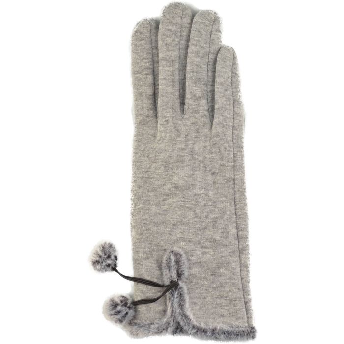 Womens Woolly Faux Fur Pompom Gloves (12pcs)