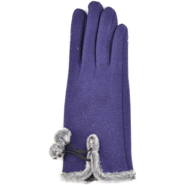 Womens Woolly Faux Fur Pompom Gloves (12pcs)
