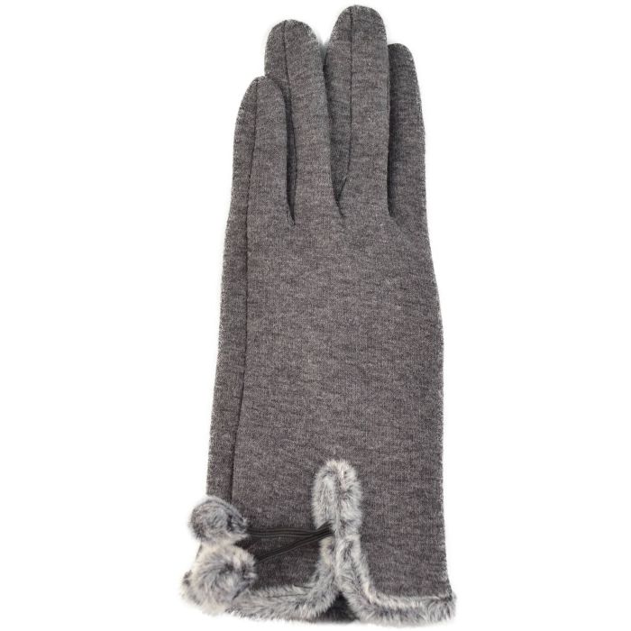 Womens Woolly Faux Fur Pompom Gloves (12pcs)