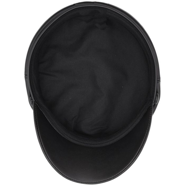 Faux Leather Captain Hat