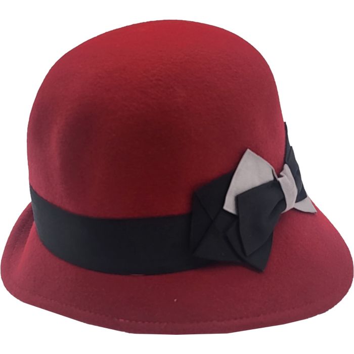 Womens Wool Felt Vintage Cloche Hat EA
