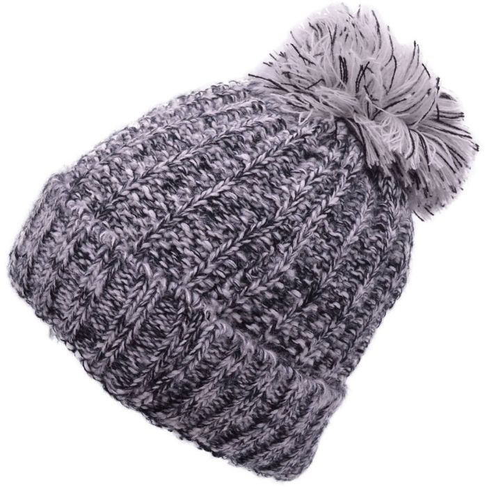 Knitted Beanie With Pompom (12pcs)