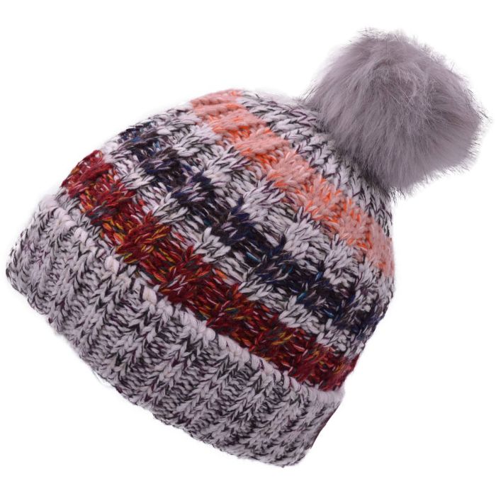 Knitted Beanie With Pompom (12pcs)