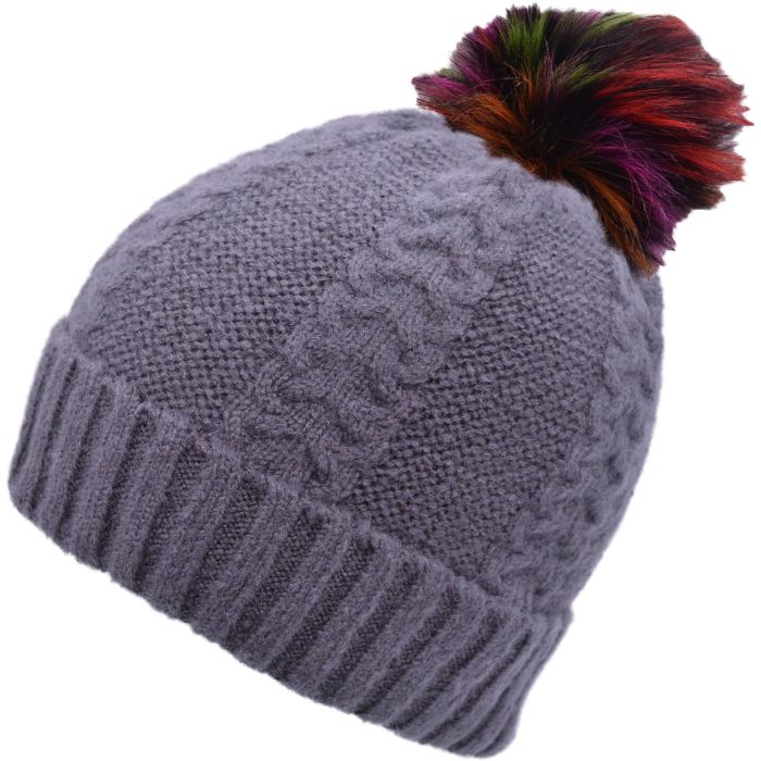 Knitted Beanie With Pompom (12pcs)
