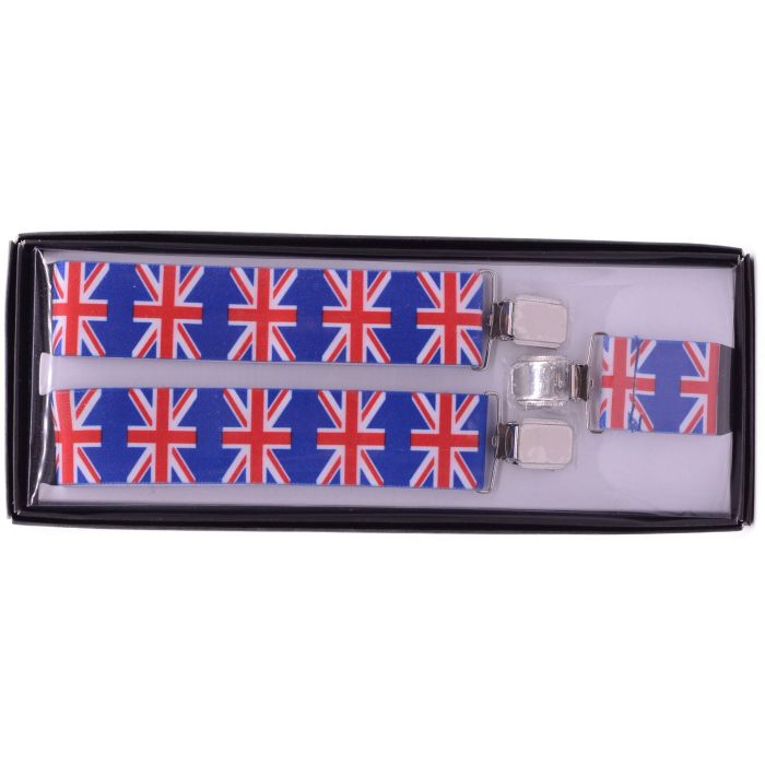 Union Jack 35mm Wide Adjustable Braces / Suspenders (12pcs)