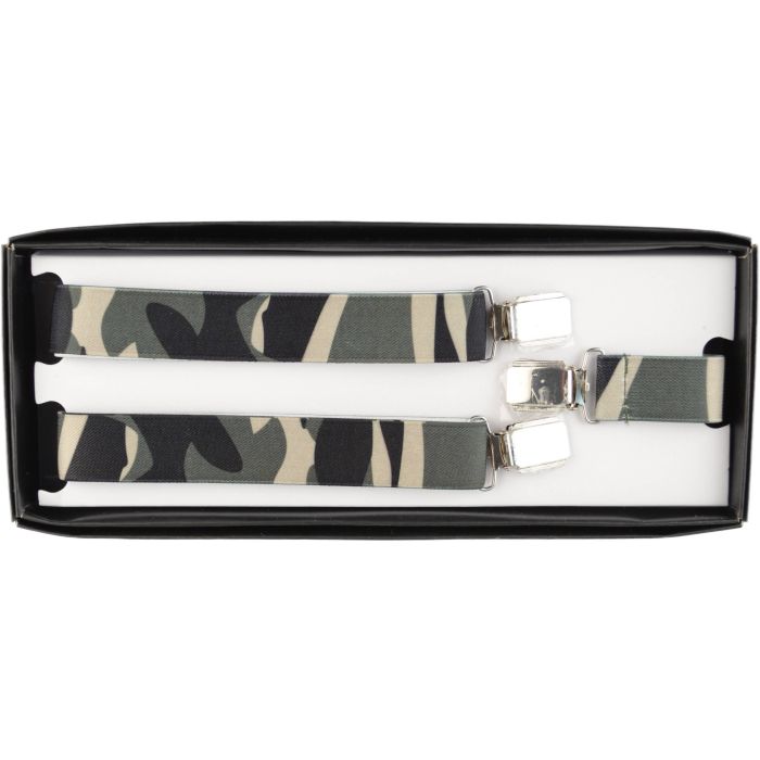 Camouflage 25mm Thin Adjustable Braces / Suspenders (12pcs)