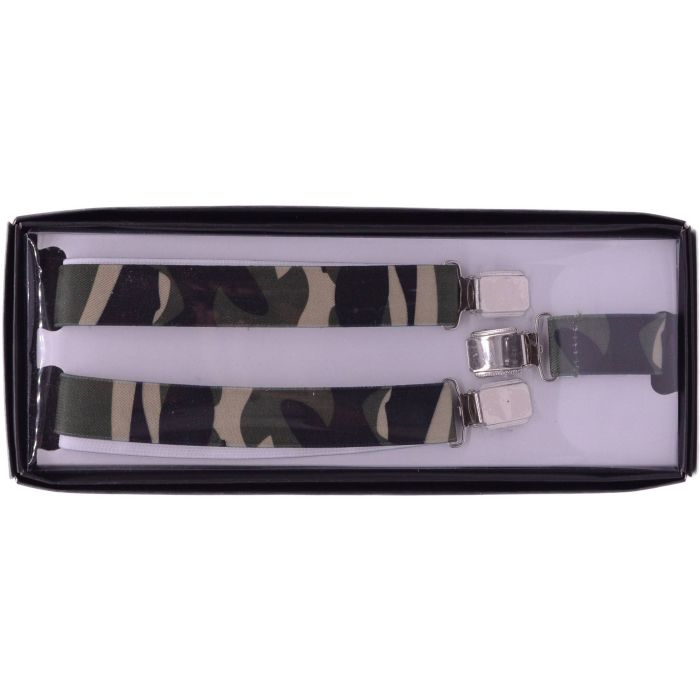 Camouflage 25mm Thin Adjustable Braces / Suspenders (12pcs)