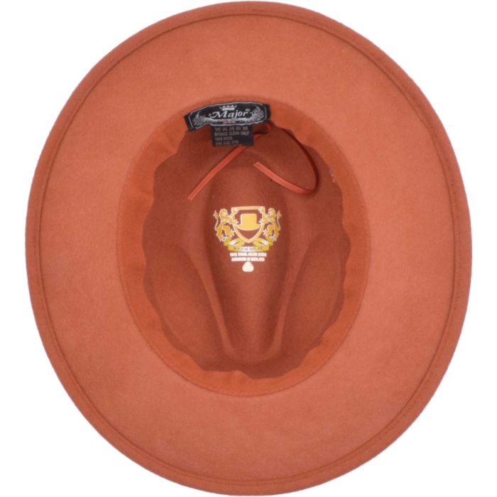 Womens Wide Brim Wool Felt Fedora Hat