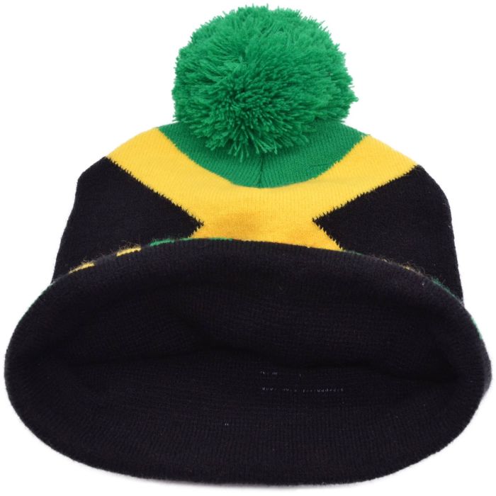 Jamaican Beanie With Pompom (12pcs)