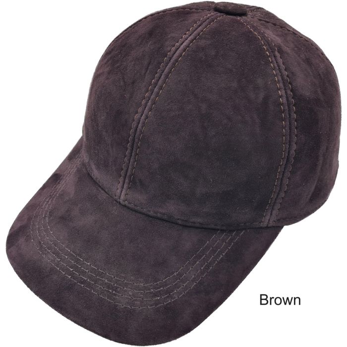 Suede Leather Baseball Cap - Adjustable