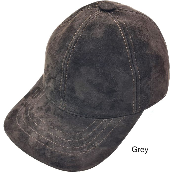 Suede Leather Baseball Cap - Adjustable