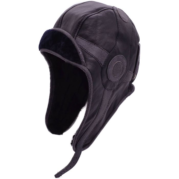 Genuine Cracked Leather Trapper Hat