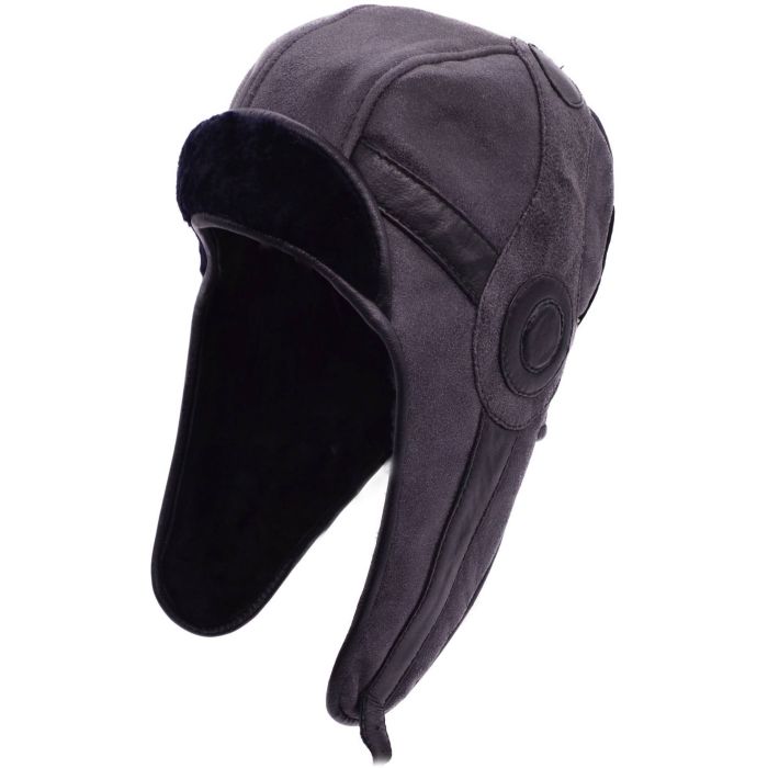 Genuine Cracked Leather Trapper Hat