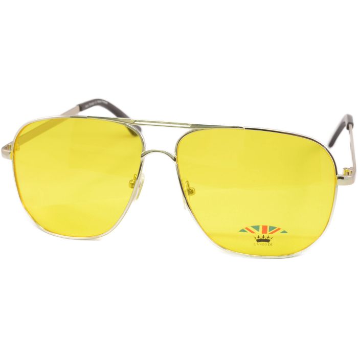 Stylish Yellow Aviator Sunglasses (12pcs)