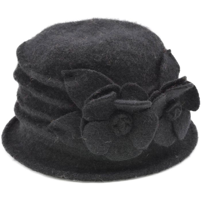Womens Wool Vintage Cloche Hat