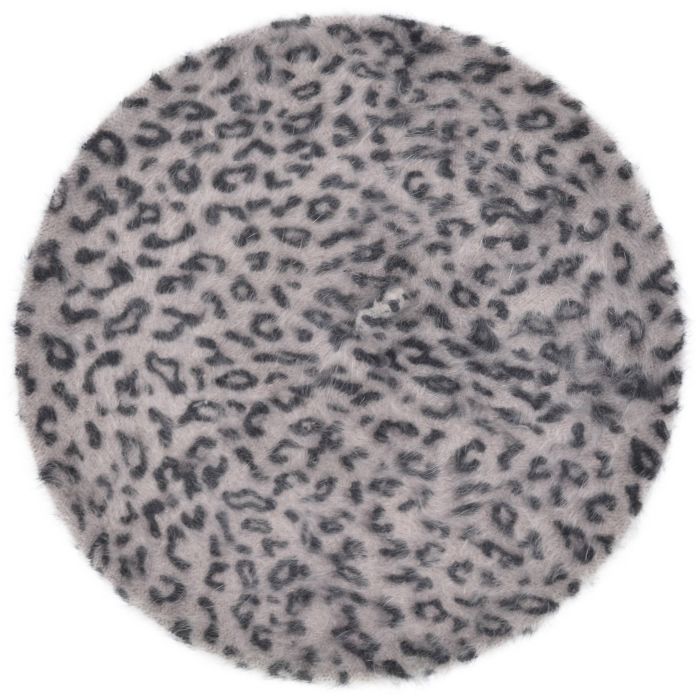 Womens Angora Leopard Beret (12pcs)