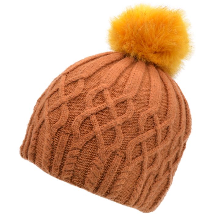 Knitted Cashmere Beanie with Pompom
