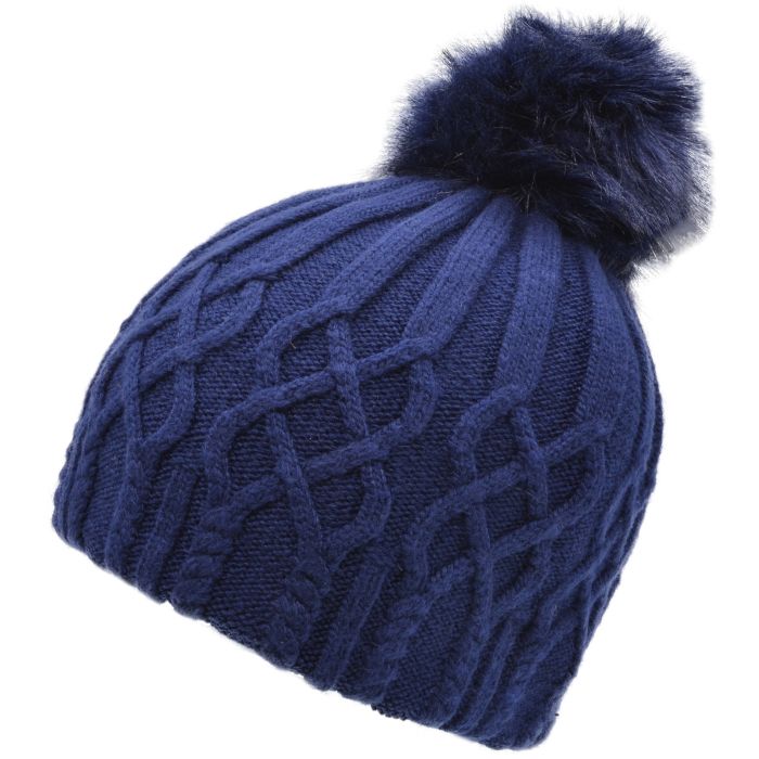 Knitted Cashmere Beanie with Pompom