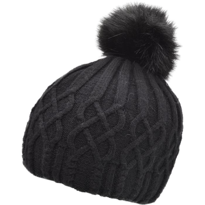 Knitted Cashmere Beanie with Pompom