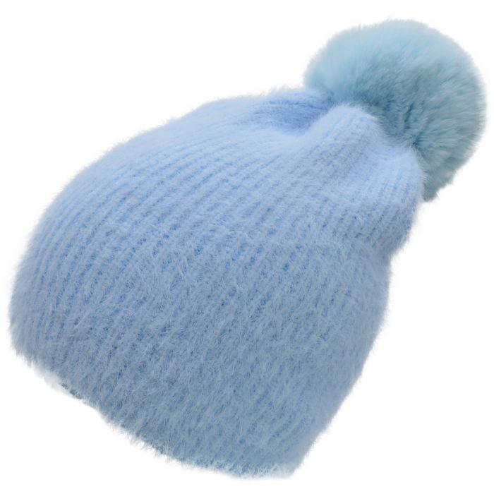 Faux Fur Pompom Beanie