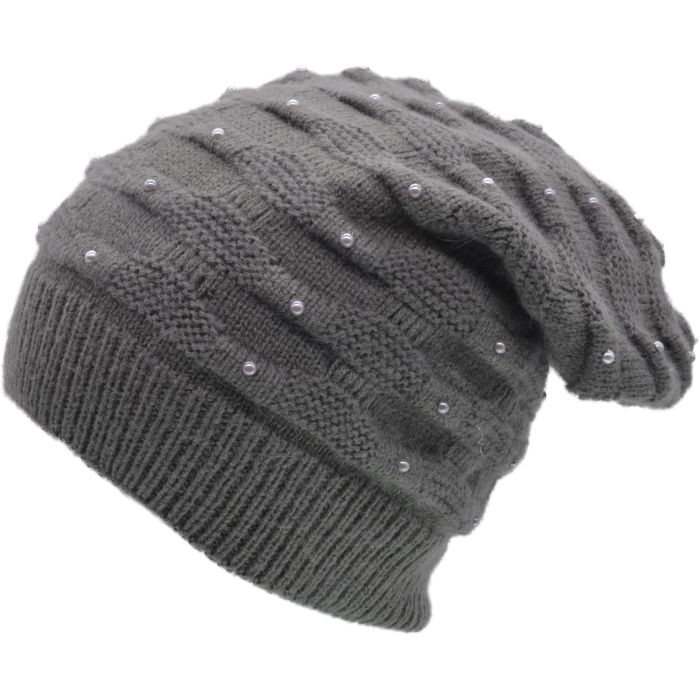 Beaded Knitted Beanie Hat