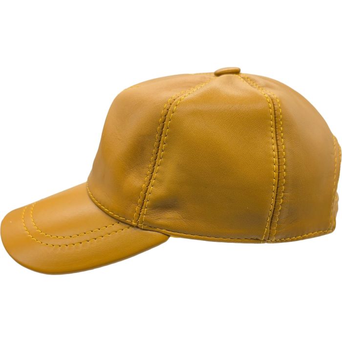 Genuine Leather Plain Baseball Cap