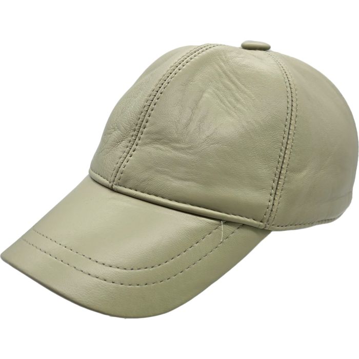 Genuine Leather Plain Baseball Cap