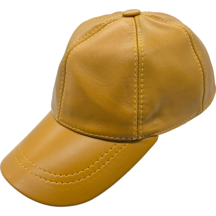 Genuine Leather Plain Baseball Cap