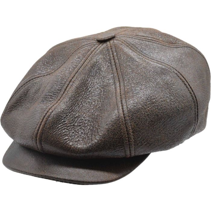 Genuine Leather Newsboy Cap