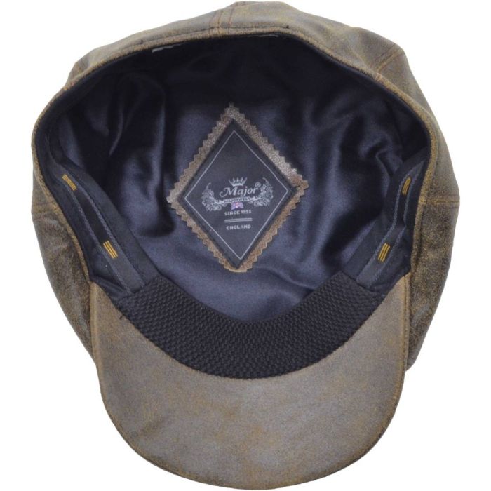 Crack Leather Newsboy Cap
