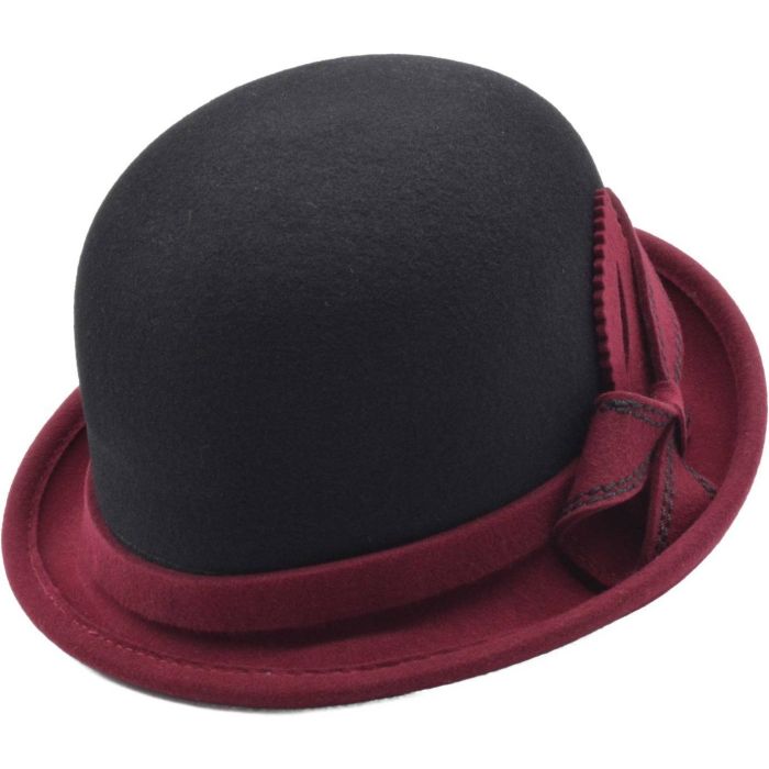 Womens Wool Felt Cloche Hat