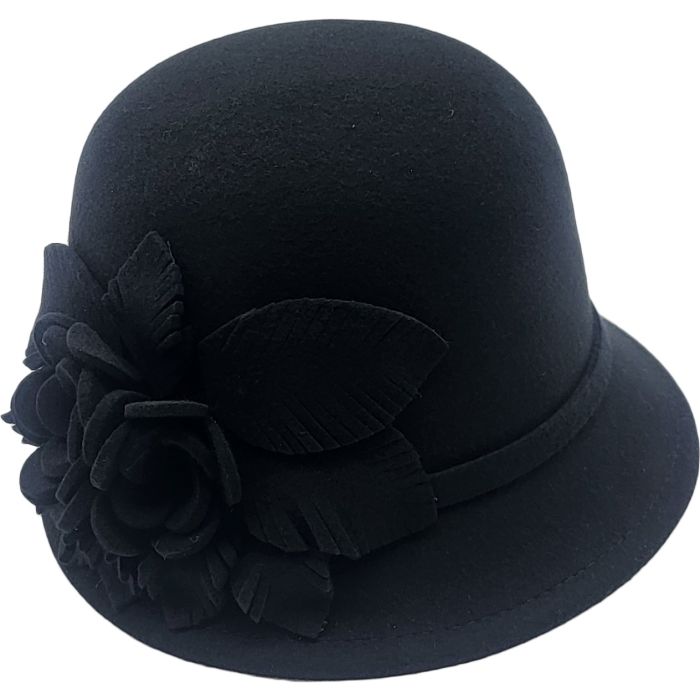 Womens Wool Felt Cloche Hat