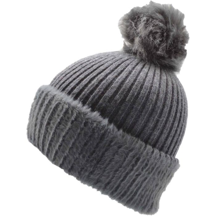 Faux Fur Pompom Beanie