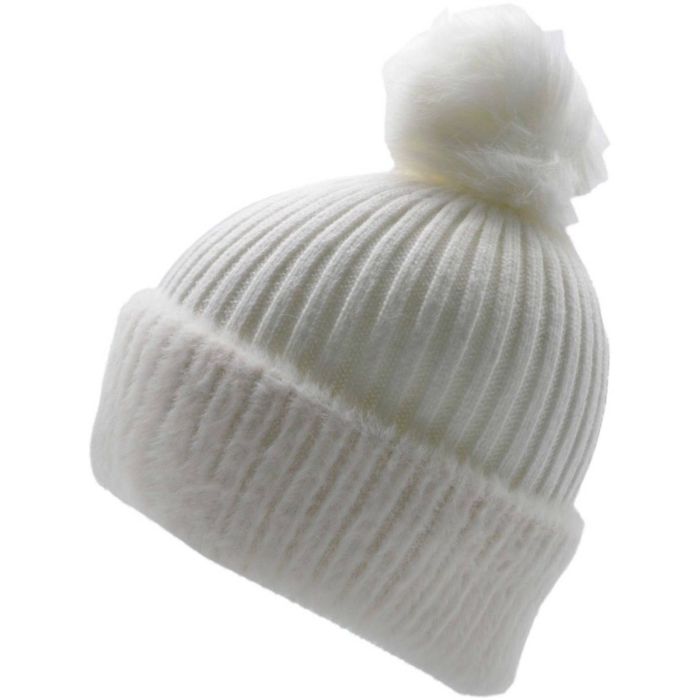 Faux Fur Pompom Beanie
