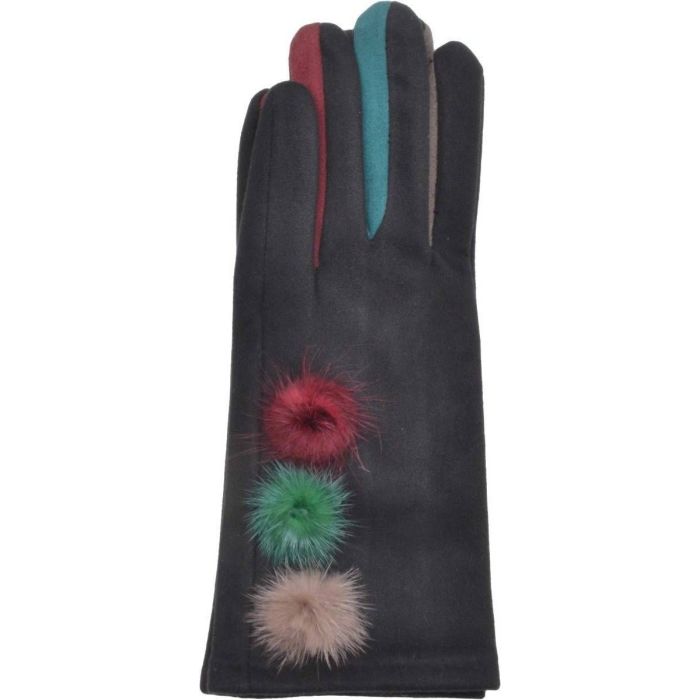 Womens Real Pompom Woolly Gloves (12pcs)