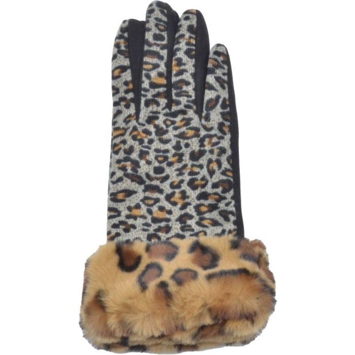 Womens Leopard Print Gloves (12pcs)